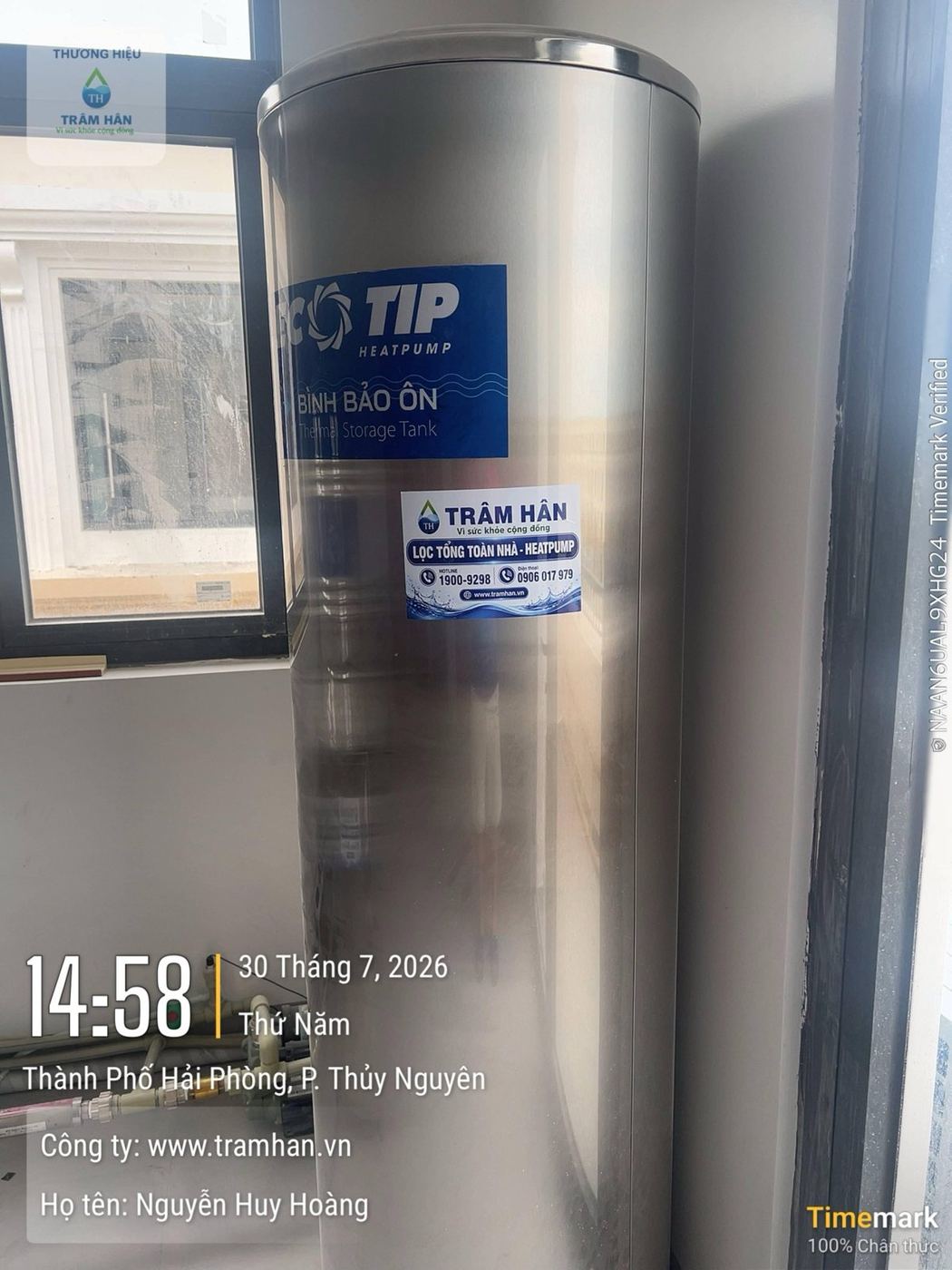Bình bảo ôn EcoTip mang tem Trâm Hân – Thủy Nguyên