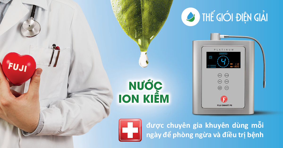 Máy điện giải tạo ion kiềm Fuji Smart P8 11 tấm điện cực sản xuất Nhật Bản